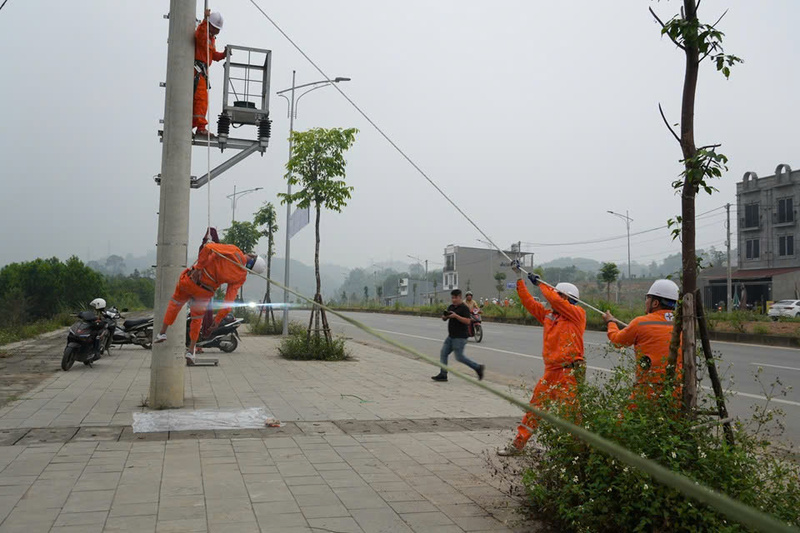 Tình huống diễn tập cứu hộ cứu nạn, lực lượng tham gia thực hiện hạ người bị ngất trên cột khi đang thao tác...