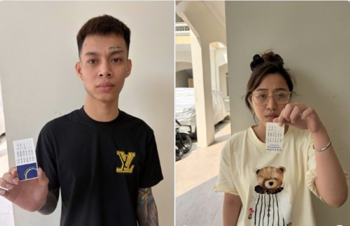 Chân dung 2 đối tượng giả mạo thương hiệu Yody lừa “trúng thưởng”, chiếm đoạt hơn 1,4 tỉ đồng. Ảnh: CACC