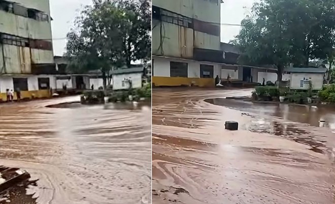 Nhà máy đường khẩn trương thu dọn mật mía sau vụ sét đánh thủng bể chứa
