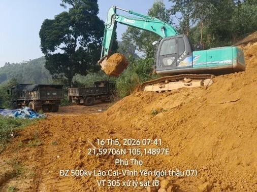 Ban Quản lý dự án Điện 1 thông tin về vị trí cột 305 đường dây 500kV Lào Cai - Vĩnh Yên - 3