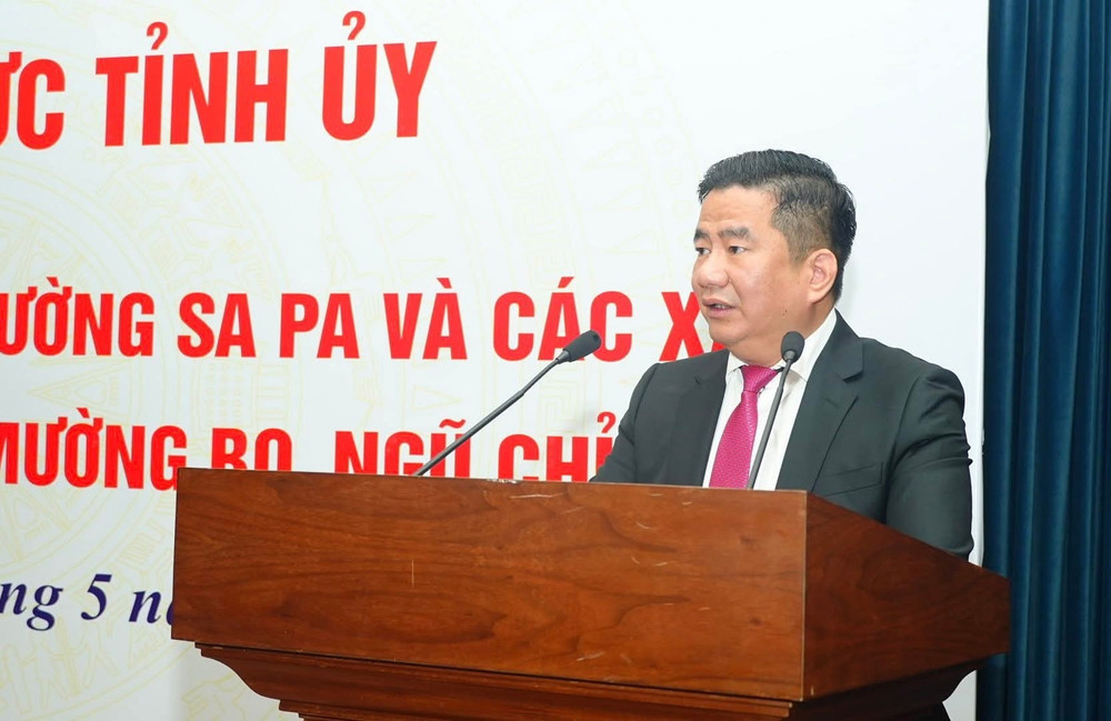 Ông Tô Ngọc Liễn phát biểu nhận nhiệm vụ. Ảnh CTTĐT Lào Cai fb-img-1779248944025.jpg