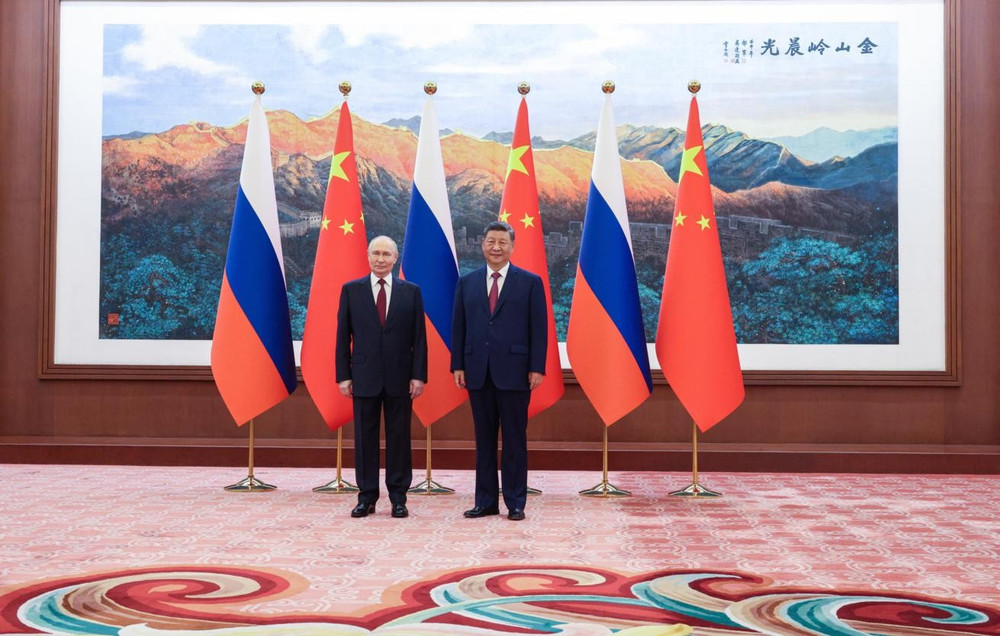 Chủ tịch Trung Quốc Tập Cận Bình và Tổng thống Nga Vladimir Putin gặp gỡ tại Bắc Kinh, Trung Quốc vào ngày 20/5. Ảnh: TASS. 1779254523273312-silfi8r2.jpg
