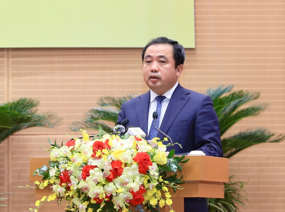 Bí thư Thành ủy Hà Nội Trần Đức Thắng phát biểu tại phiên khai mạc kỳ họp. Ảnh: Thành Thái hdnd8.jpg