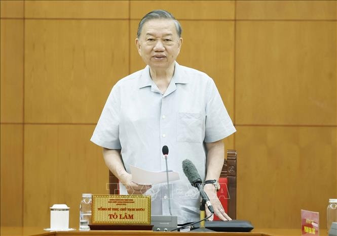 Tổng Bí thư, Chủ tịch nước Tô Lâm phát biểu chỉ đạo. Ảnh: Thống Nhất/TTXVN Tổng Bí thư, Chủ tịch nước Tô Lâm phát biểu chỉ đạo. Ảnh: Thống Nhất/TTXVN