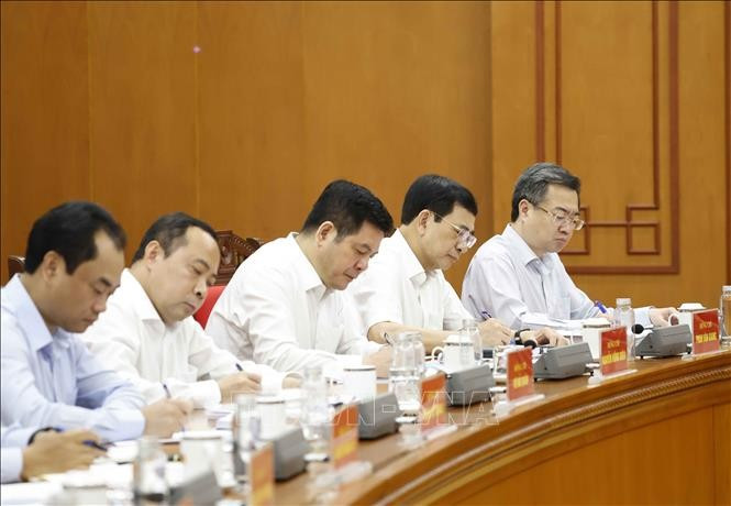 Các đại biểu tham dự cuộc làm việc. Ảnh: Thống Nhất/TTXVN Các đại biểu tham dự cuộc làm việc. Ảnh: Thống Nhất/TTXVN