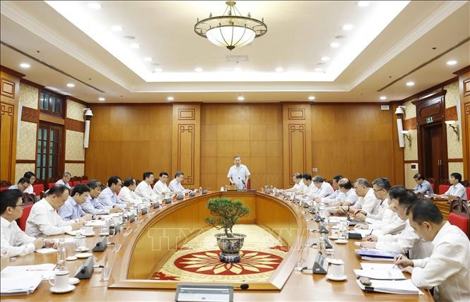 Tổng Bí thư, Chủ tịch nước Tô Lâm chủ trì làm việc về Đề án tổng kết Nghị quyết 36 - NQ/TW. Ảnh: Thống Nhất/TTXVN Tổng Bí thư, Chủ tịch nước Tô Lâm chủ trì làm việc về Đề án tổng kết Nghị quyết 36 - NQ/TW. Ảnh: Thống Nhất/TTXVN