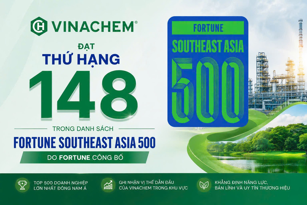 Việc Vinachem được ghi nhận trong bảng xếp hạng Fortune Southeast Asia 500 ngay từ năm 2026 là một dấu mốc có ý nghĩa quan trọng đối với quá trình phát triển của Tập đoàn. 1.jpg