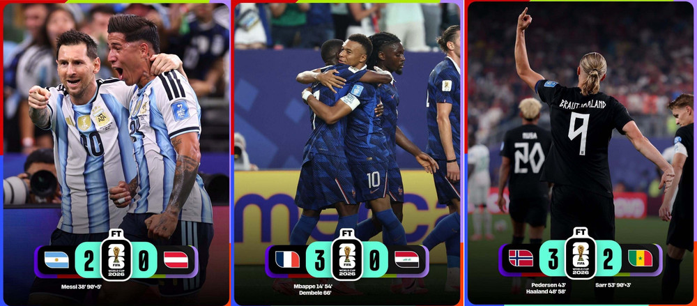 Messi, Mbappe và Haaland cùng lập cú đúp vào sáng nay. Ảnh: FIFA gad.jpg