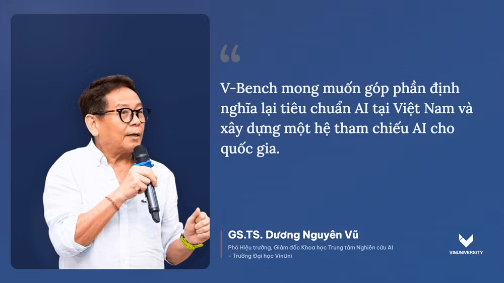 GS.TS. Dương Nguyên Vũ chia sẻ tầm nhìn của V-Bench trong việc xây dựng một hệ tham chiếu AI cho Việt Nam. anh-4.png