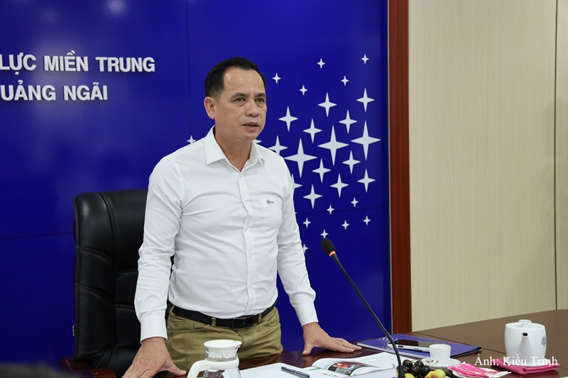Ông Nguyễn Thanh, Chủ tịch HĐTV EVNCPC phát biểu kết luận buổi làm việc.