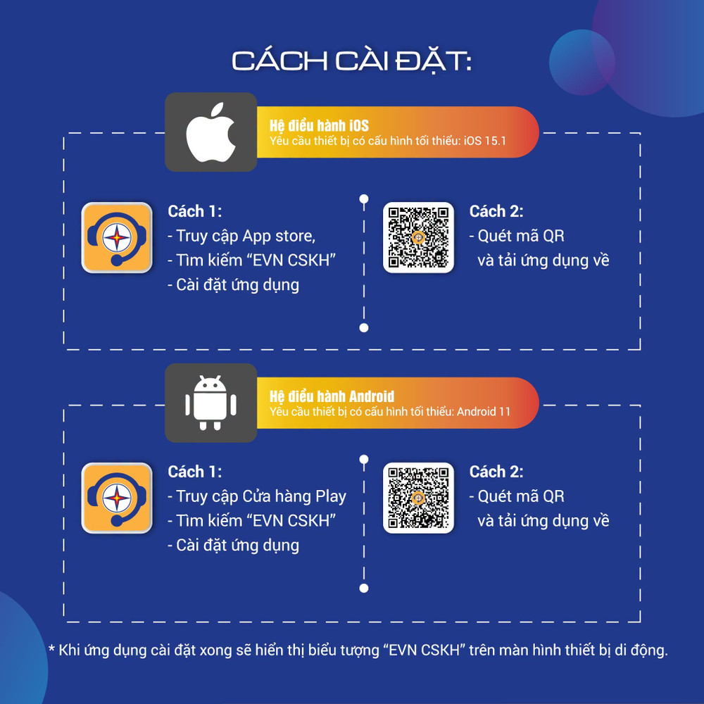 Cách cài đặt ứng dụng EVN CSKH Cách cài đặt ứng dụng EVN CSKH