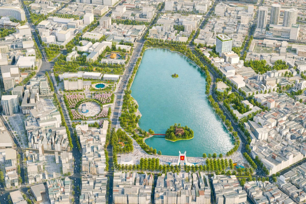 Hà Nội đang tổ chức lấy ý kiến về điều chỉnh cục bộ Quy hoạch phân khu đô thị H1-1B (khu vực Hồ Gươm và phụ cận) và một phần Quy hoạch phân khu đô thị H1-1C. Khu vực nghiên cứu quy hoạch rộng 65,89 ha, được giới hạn bởi phía Bắc giáp phố Cầu Gỗ; phía Tây trùng chỉ giới phố Hàng Trống; phía Nam giáp phố Hai Bà Trưng; phía Đông giáp phố Lý Thái Tổ và phố Trần Quang Khải. Ảnh: UBND TP Hà Nội phoicanh-hoguom.jpg