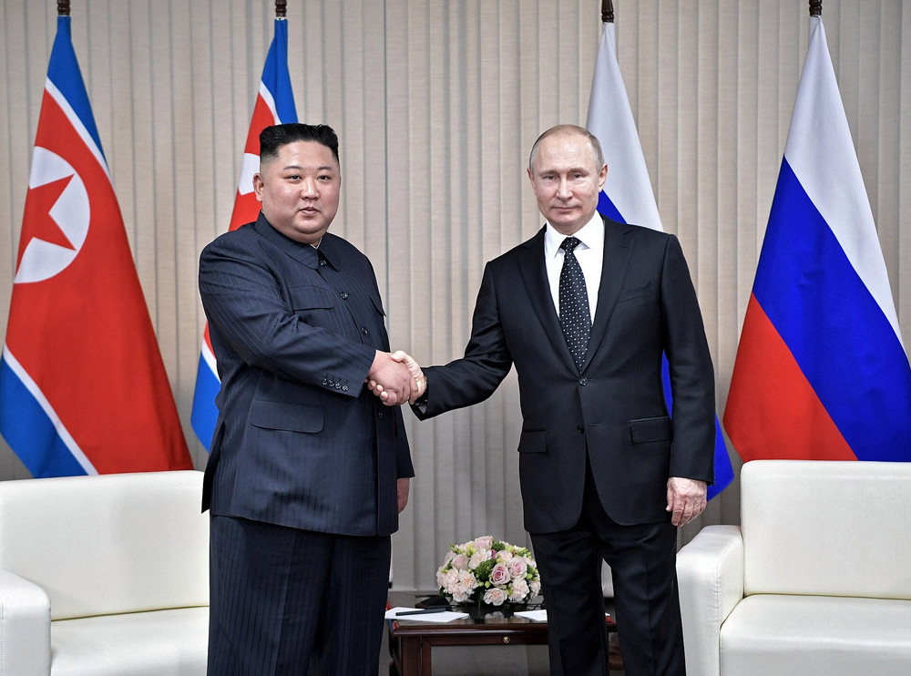 Cuộc gặp giữa Chủ tịch Triều Tiên Kim Jong Un và Tổng thống Nga Vladimir Putin năm 2019. Ảnh: Kremlin.ru kim-jong-un-and-vladimir-putin-2019-04-25-05.jpg