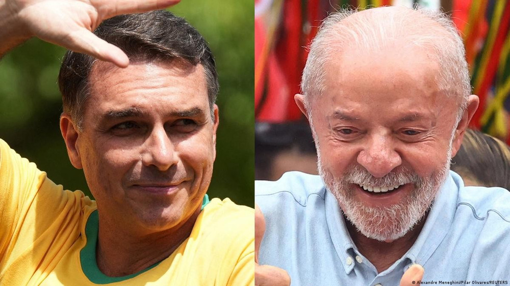 Thượng nghị sĩ Flavio Bolsonaro và Tổng thống Luiz Inacio Lula da Silva. Ảnh: GI 79537212.jpg