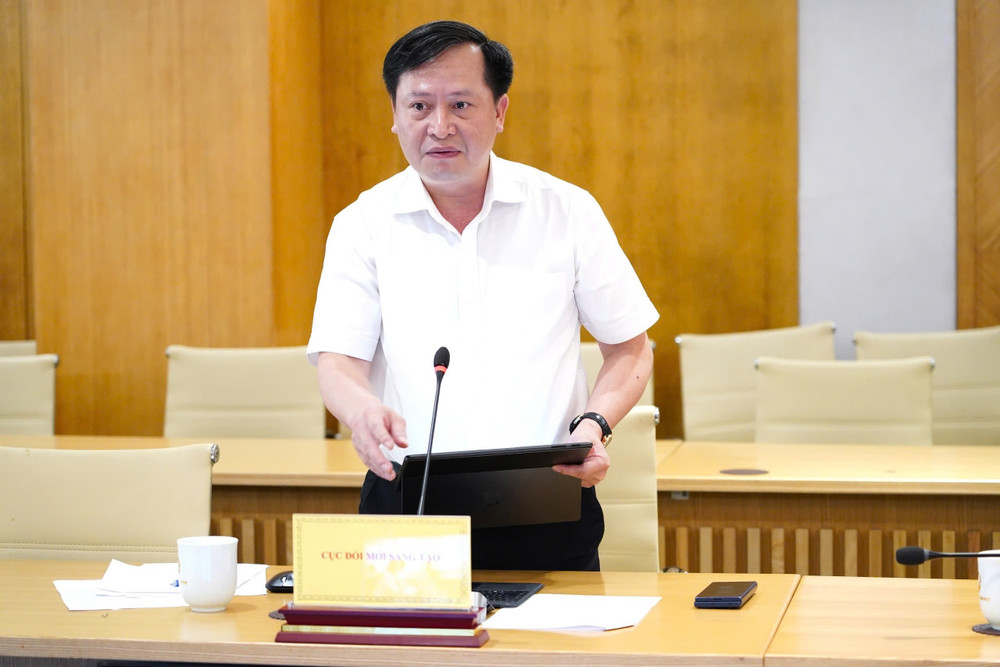Cục trưởng Cục Đổi mới sáng tạo Nguyễn Mai Dương phát biểu tại hội nghị - Ảnh: KHCN 1000064500.jpg